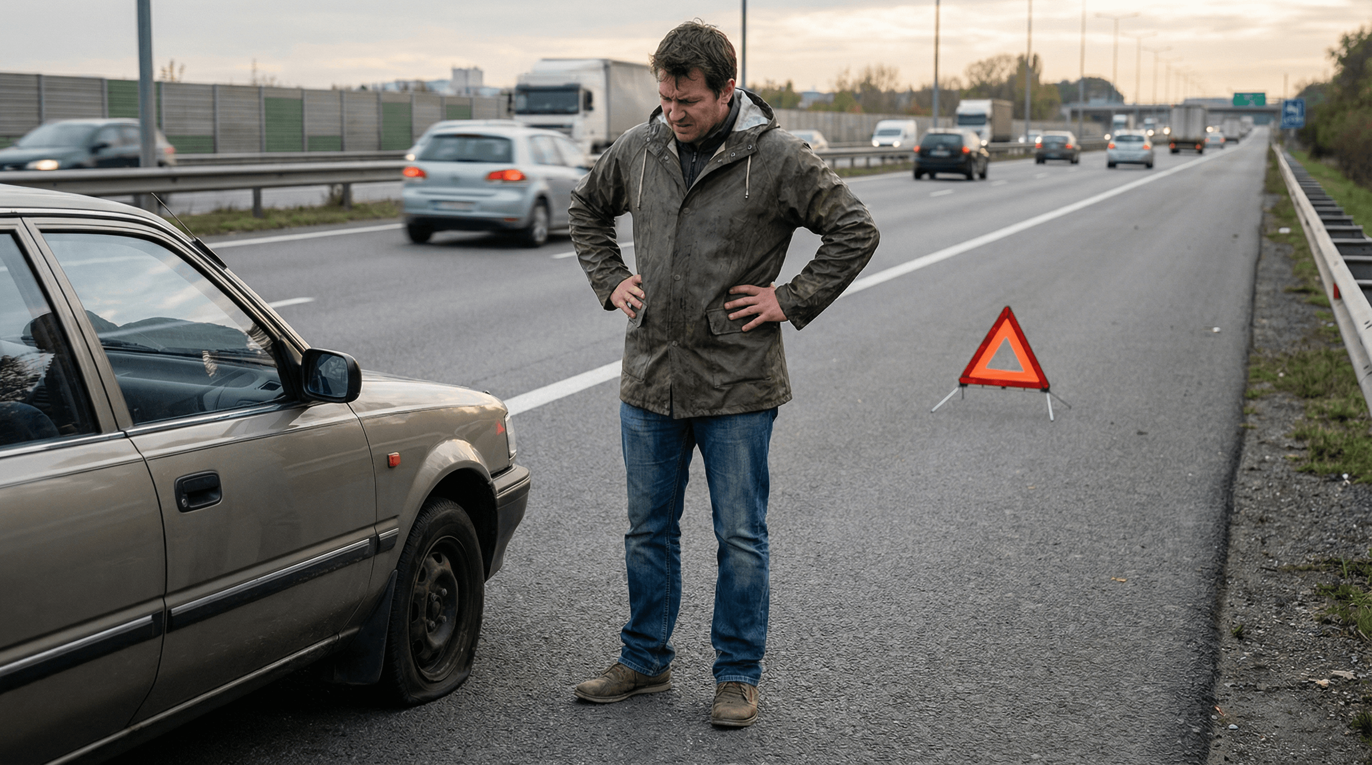 O Drama do Pneu Furado: Roda Suplente vs. Kit de Reparação (E Agora?)